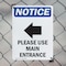 Signmission Please Use Main Entrance OSHA Notice Sign, Plastic, 7in W x 10in L, 2PK OS-2PACK-NS-P-710-V-17621 - alternate 6
